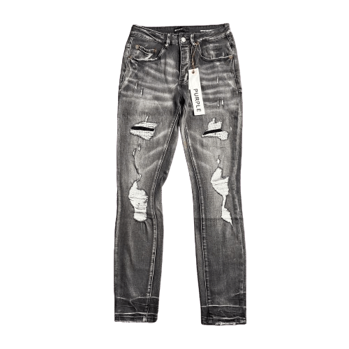 Premium Purple Brand Gray Denim Jeans for Men - Slim Fit Style