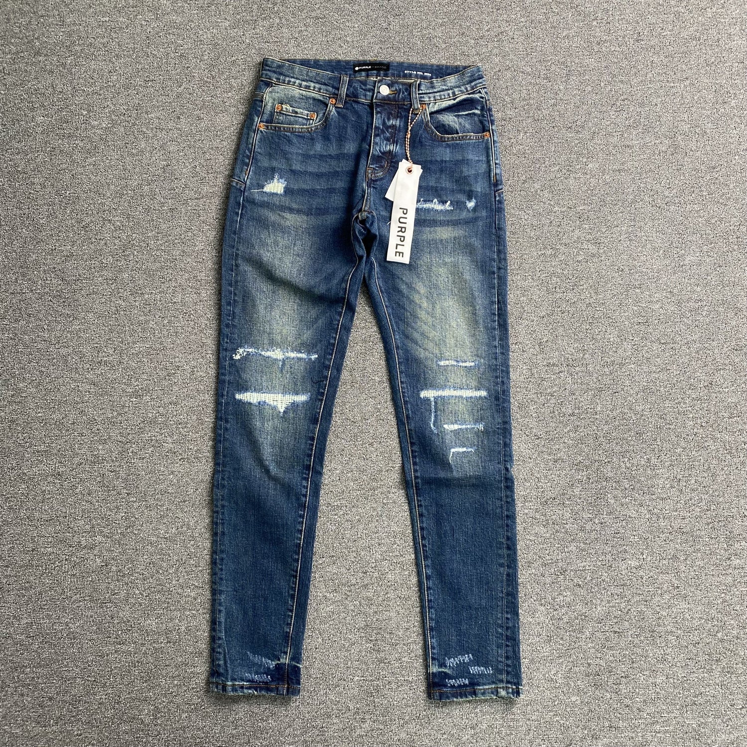 Purple Brand Men's Slim Fit Denim Jeans - Premium Stretch Blue